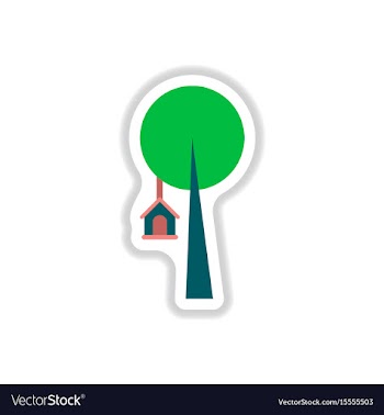 In paper sticker style bird vector image
