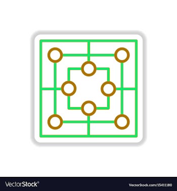 In paper sticker style board vector image