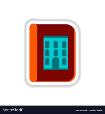 In paper sticker style book vector image