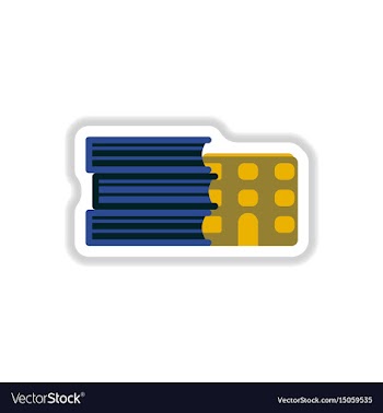 In paper sticker style book vector image