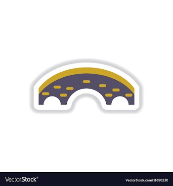In paper sticker style Brick vector image
