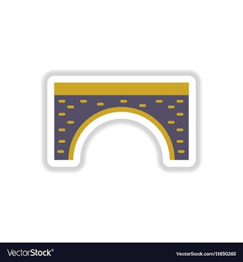 In paper sticker style Brick vector image