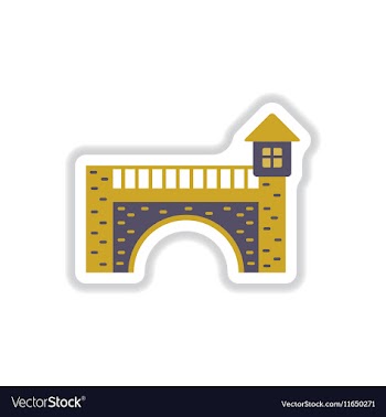 In paper sticker style Brick vector image