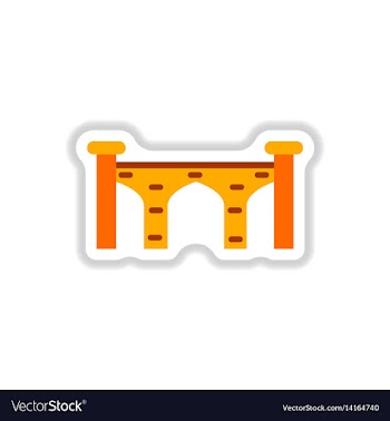 In paper sticker style brick vector image