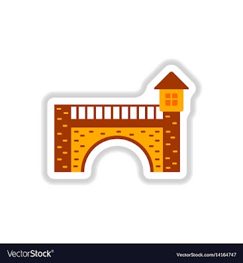 In paper sticker style brick vector image