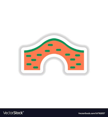 In paper sticker style brick vector image
