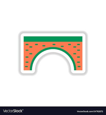 In paper sticker style brick vector image