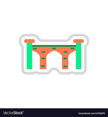 In paper sticker style brick vector image