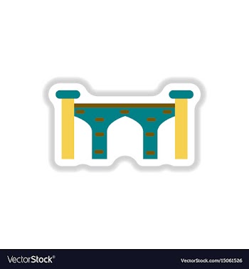 In paper sticker style brick vector image