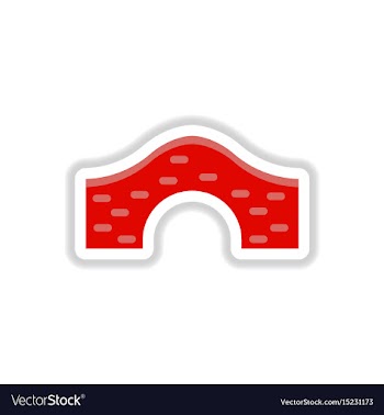In paper sticker style brick vector image