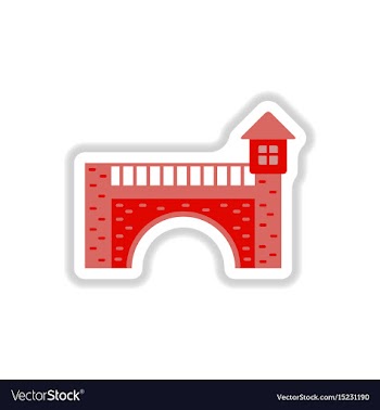 In paper sticker style brick vector image