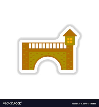 In paper sticker style brick vector image