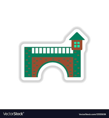 In paper sticker style brick vector image