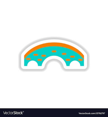 In paper sticker style brick vector image