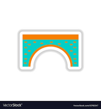 In paper sticker style brick vector image