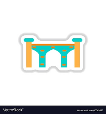 In paper sticker style brick vector image