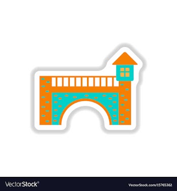 In paper sticker style brick vector image