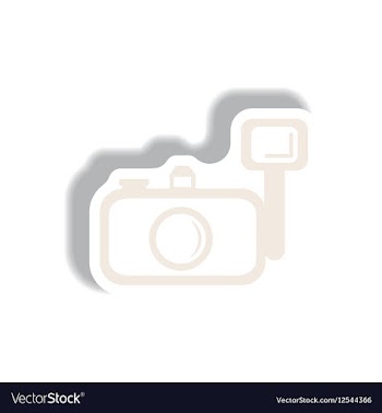 In paper sticker style camera vector image