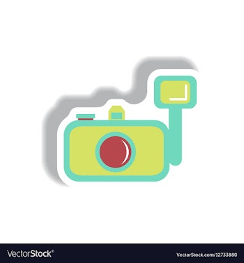 In paper sticker style camera vector image