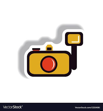 In paper sticker style camera vector image