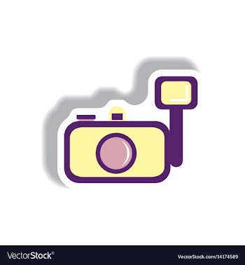 In paper sticker style camera vector image