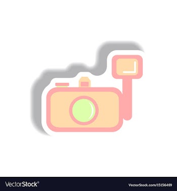 In paper sticker style camera vector image