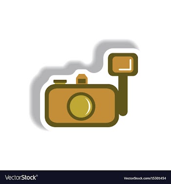 In paper sticker style camera vector image