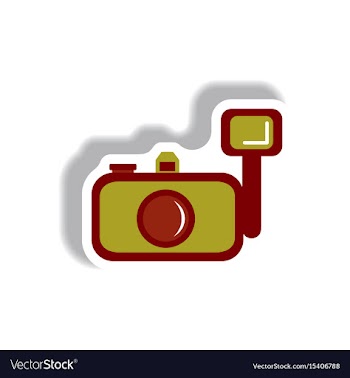 In paper sticker style camera vector image