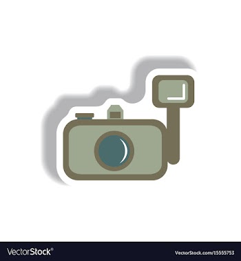 In paper sticker style camera vector image