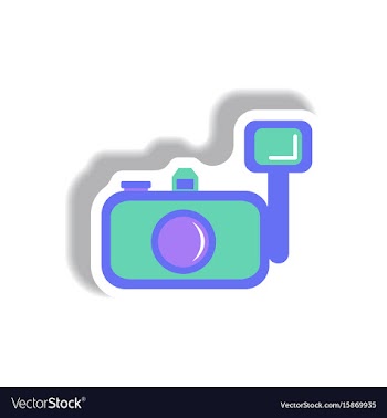 In paper sticker style camera vector image