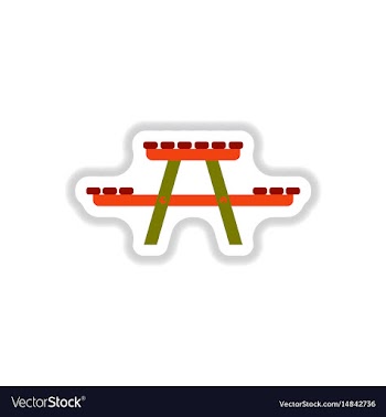 In paper sticker style camping vector image