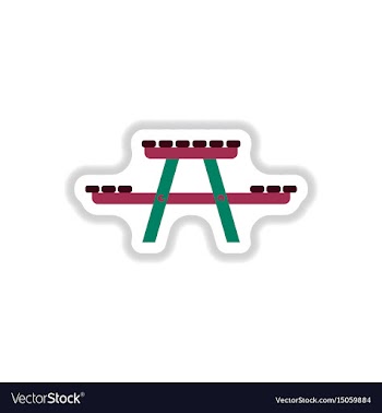 In paper sticker style camping vector image