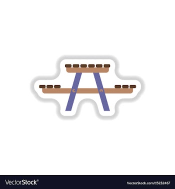 In paper sticker style camping vector image