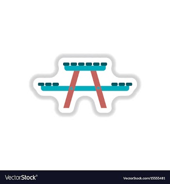 In paper sticker style camping vector image