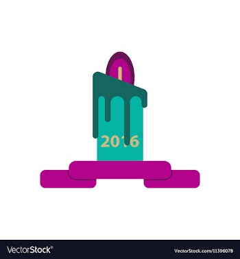 In paper sticker style candle vector image