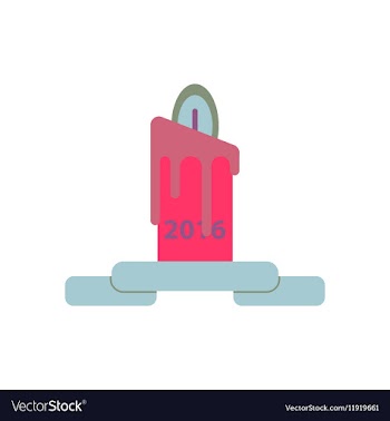 In paper sticker style candle vector image