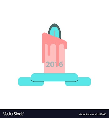 In paper sticker style candle vector image