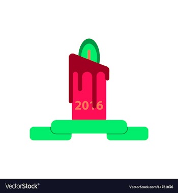 In paper sticker style candle vector image