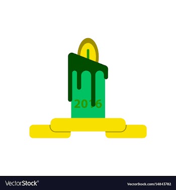In paper sticker style candle vector image