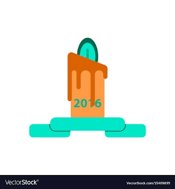 In paper sticker style candle vector image