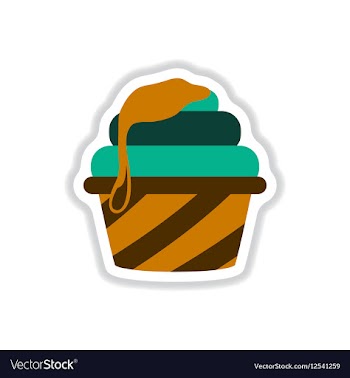 In paper sticker style caramel vector image