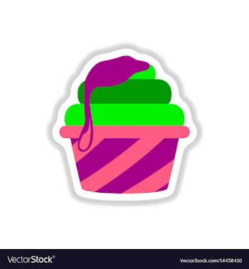 In paper sticker style caramel vector image