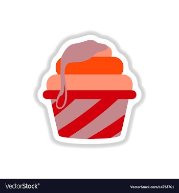 In paper sticker style caramel vector image