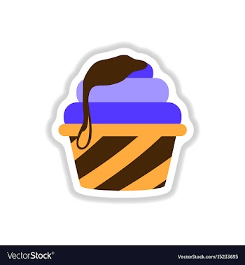 In paper sticker style caramel vector image