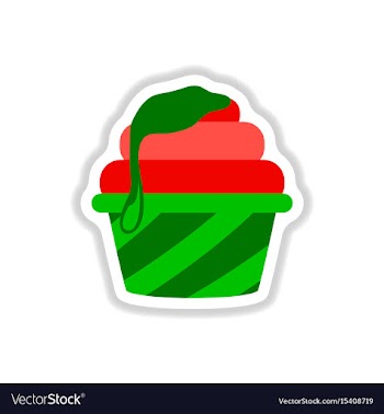 In paper sticker style caramel vector image