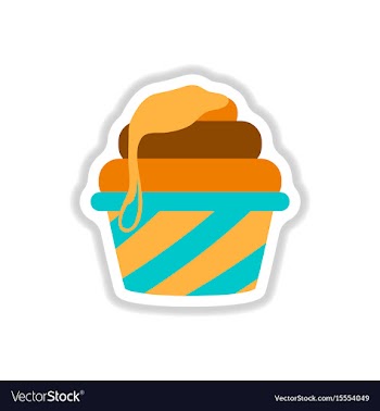 In paper sticker style caramel vector image