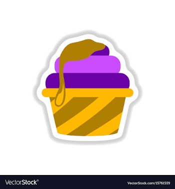 In paper sticker style caramel vector image