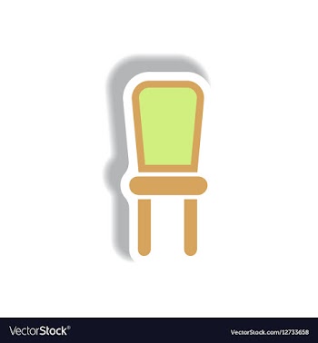 In paper sticker style chair vector image
