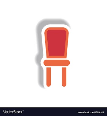 In paper sticker style chair vector image