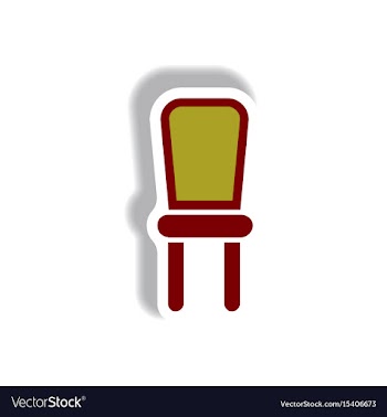 In paper sticker style chair vector image